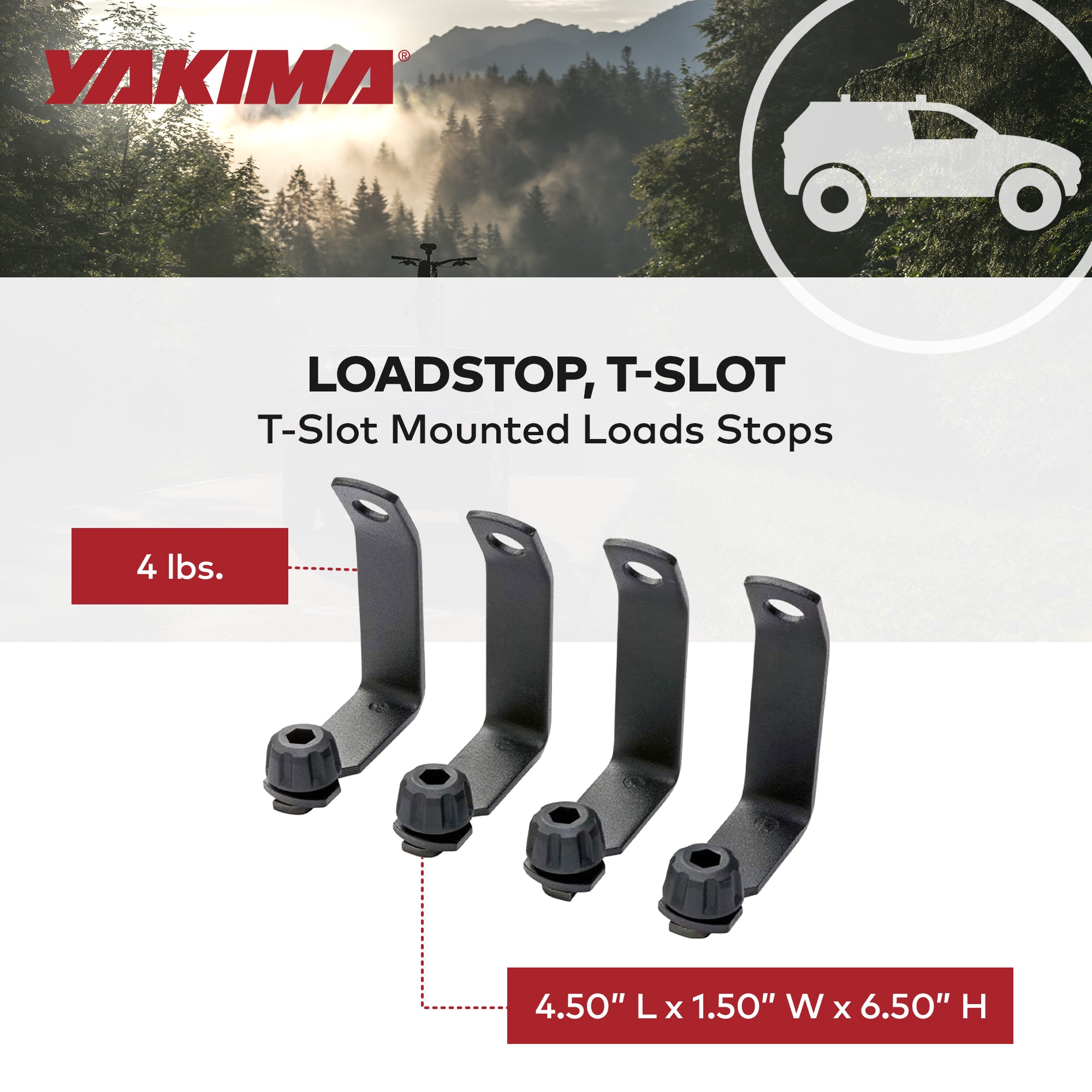 Yakima LoadStop Steel T-Slot Mounted Load Stops Accessory for Yakima Crossbars - VMInnovations