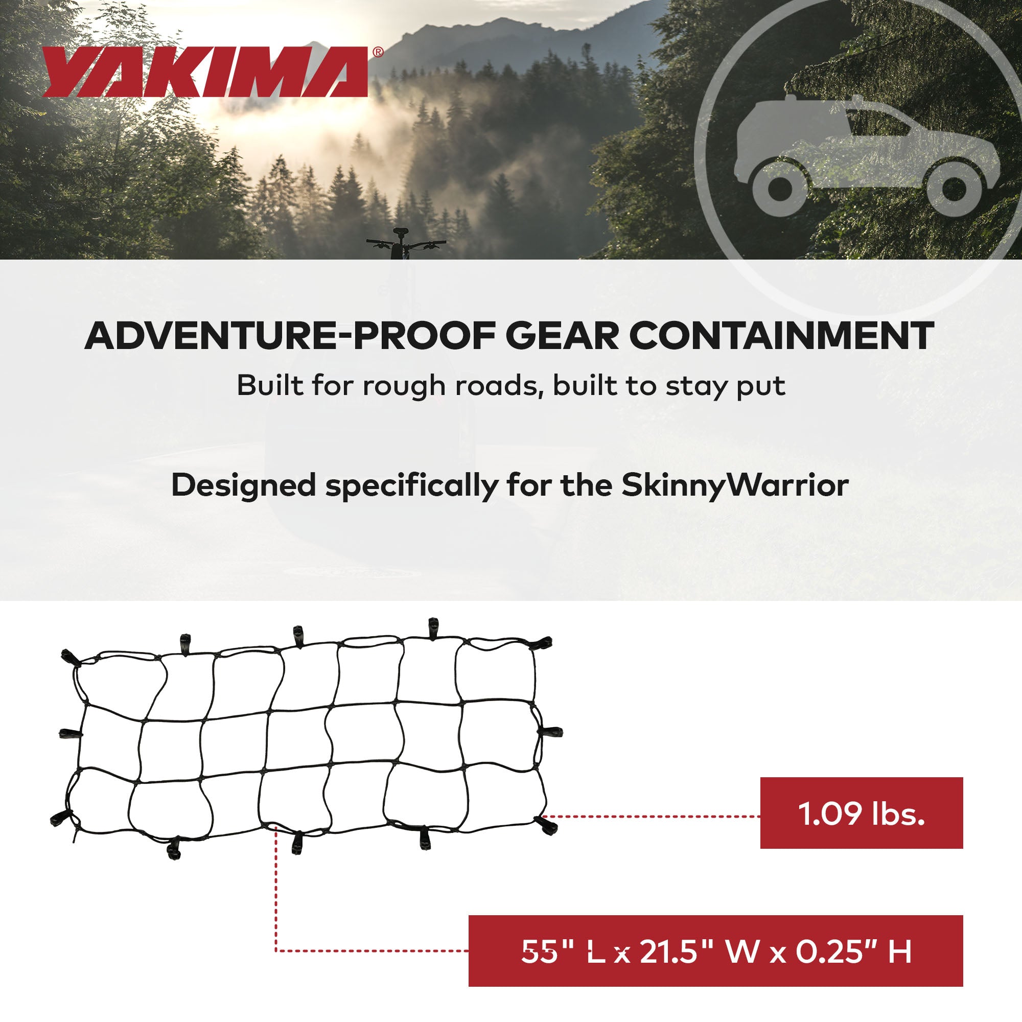 YAKIMA Basket Stretch Net for SkinnyWarrior & SkinnyWarrior Extension (Open Box) - VMInnovations