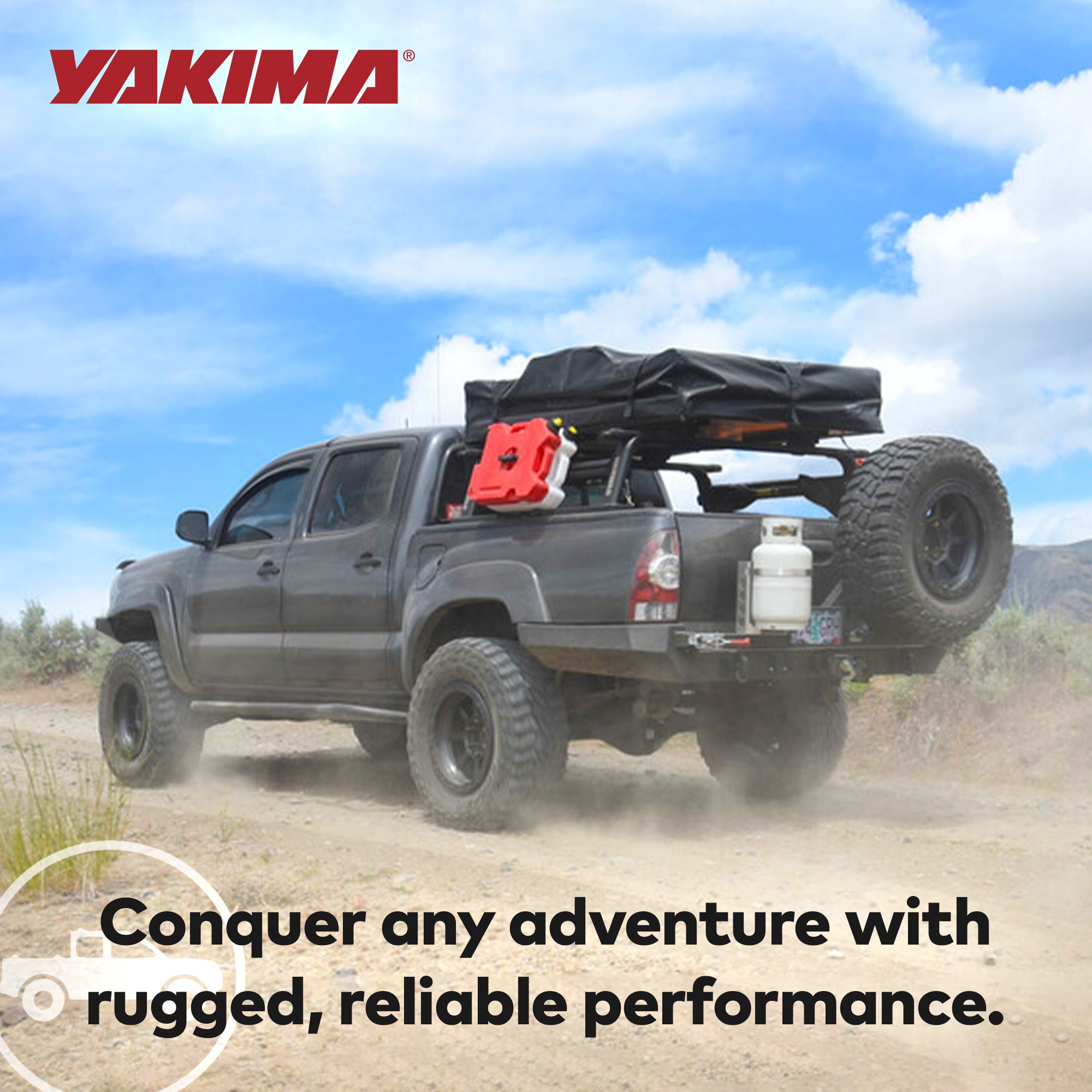 Yakima OutPost HD (Towers Only) Mid Height Heavy Duty Truck Bed Rack, Black - VMInnovations