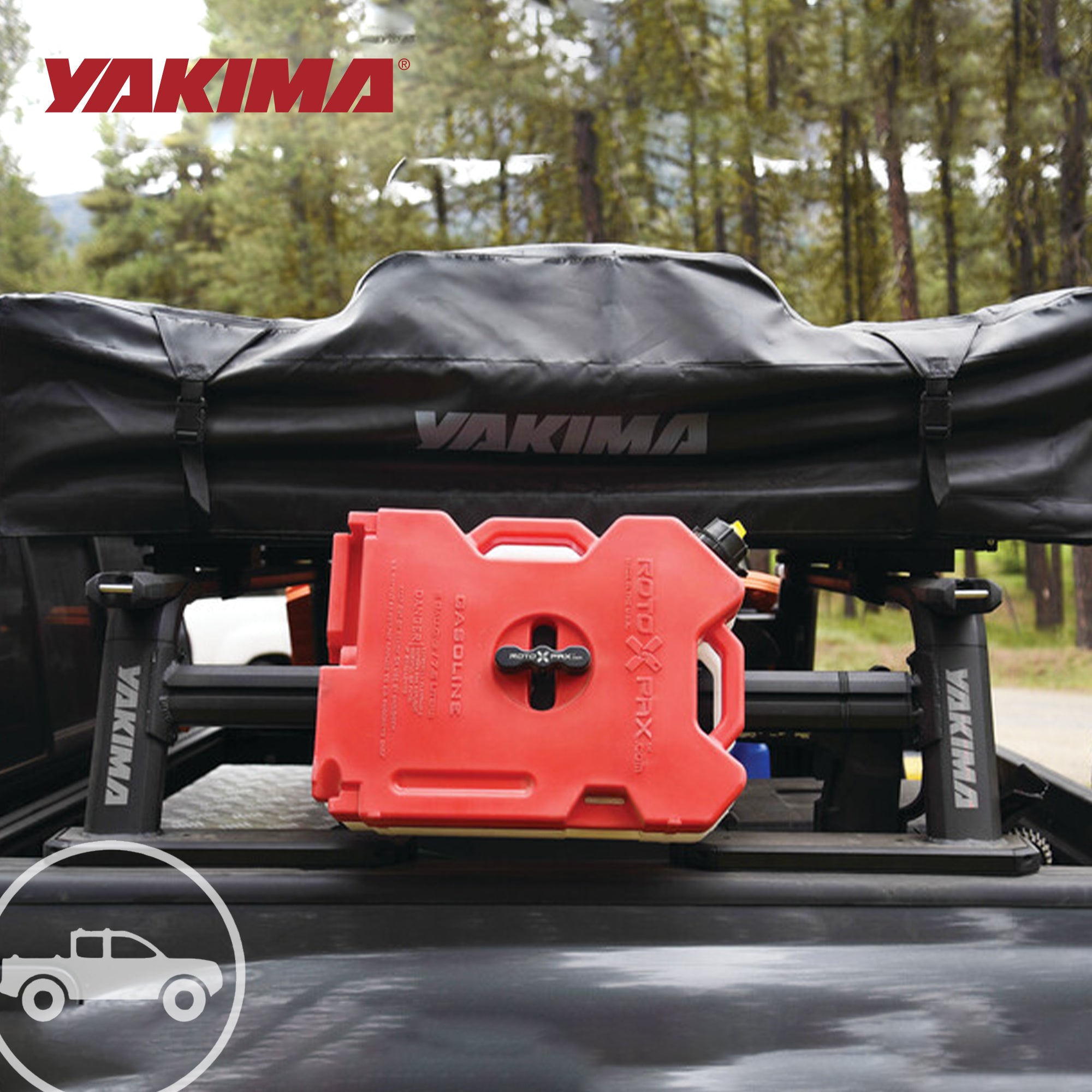 Yakima OutPost HD (Towers Only) Mid Height Heavy Duty Truck Bed Rack, Black - VMInnovations
