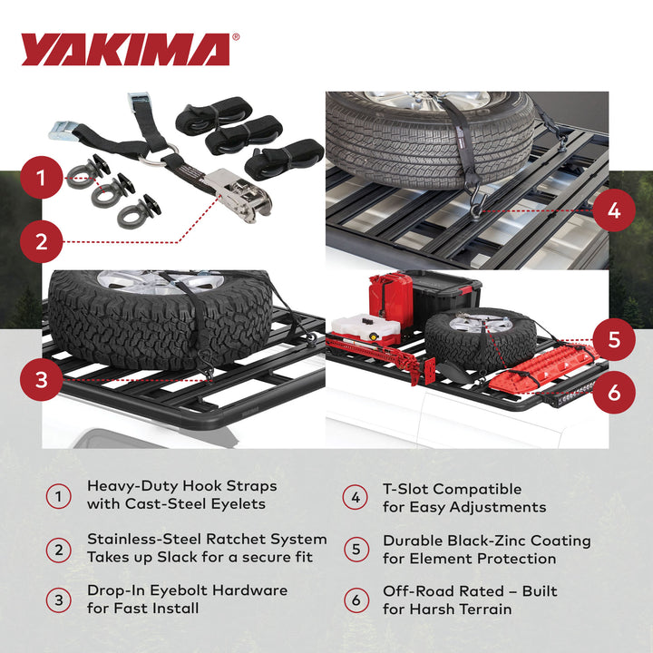 Yakima LockNLoad Wheel Restraint Spare Wheel Holder Kit for Roof Rack System - VMInnovations