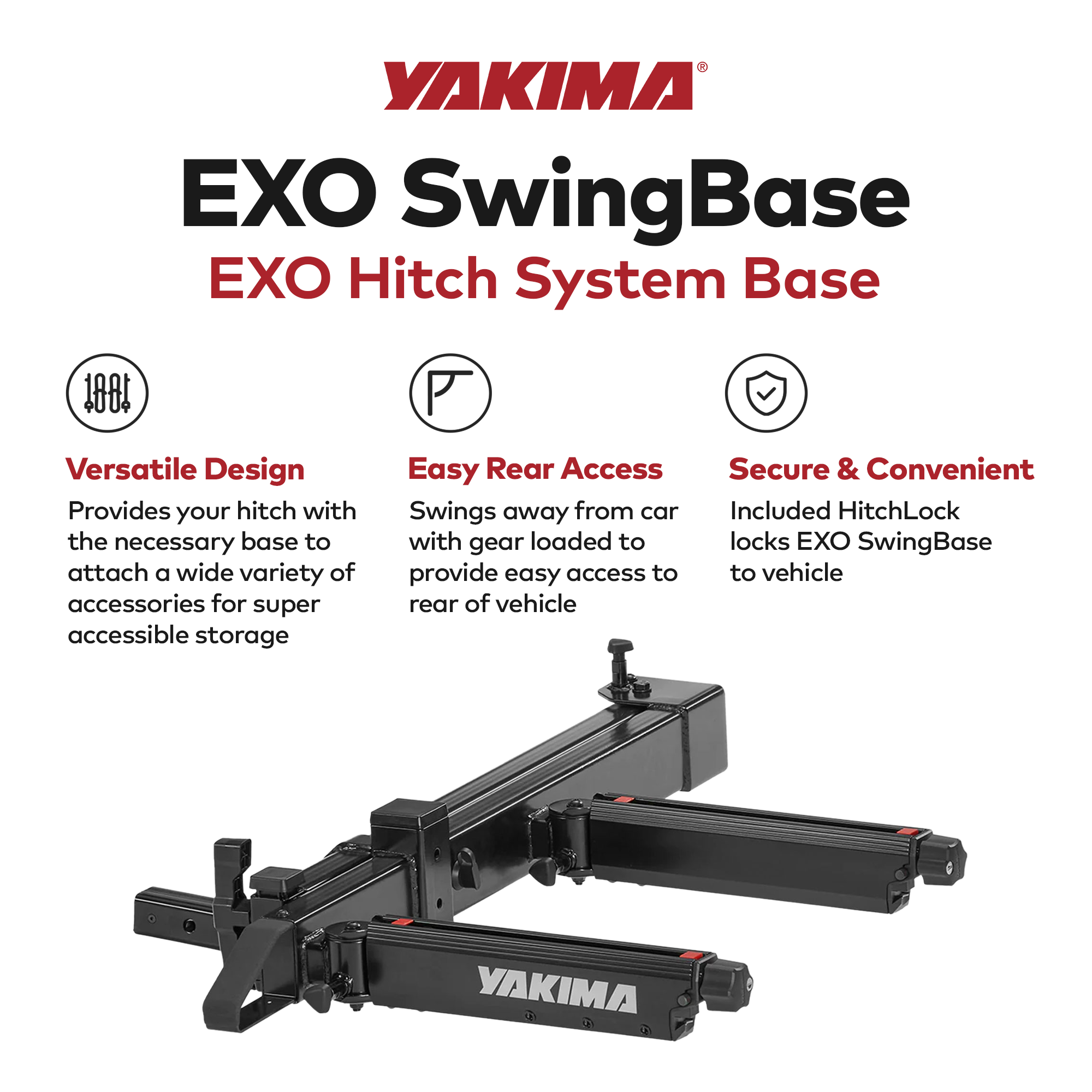 Yakima EXO SwingBase 2" Hitch Base Rack Storage System w"HitchLock, Black (Used)