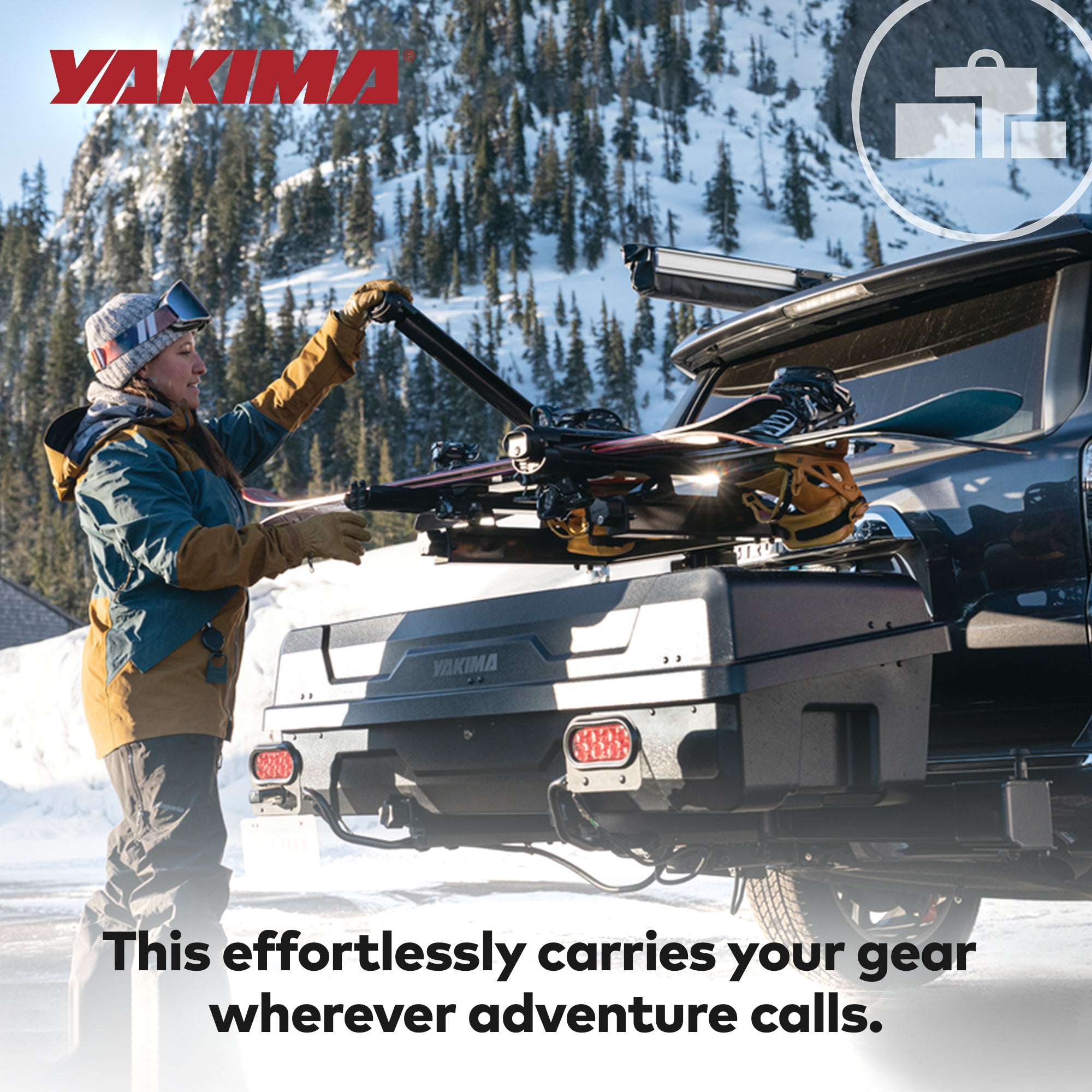 Yakima EXO SnowBank 5 Ski or 4 Snowboard Universal Mount Travel Roof Rack, Black - VMInnovations