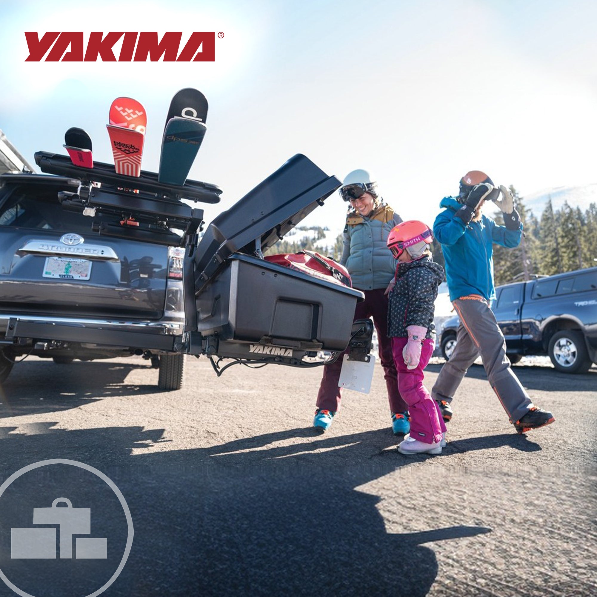 Yakima EXO SnowBank 5 Ski or 4 Snowboard Universal Mount Travel Roof Rack, Black - VMInnovations