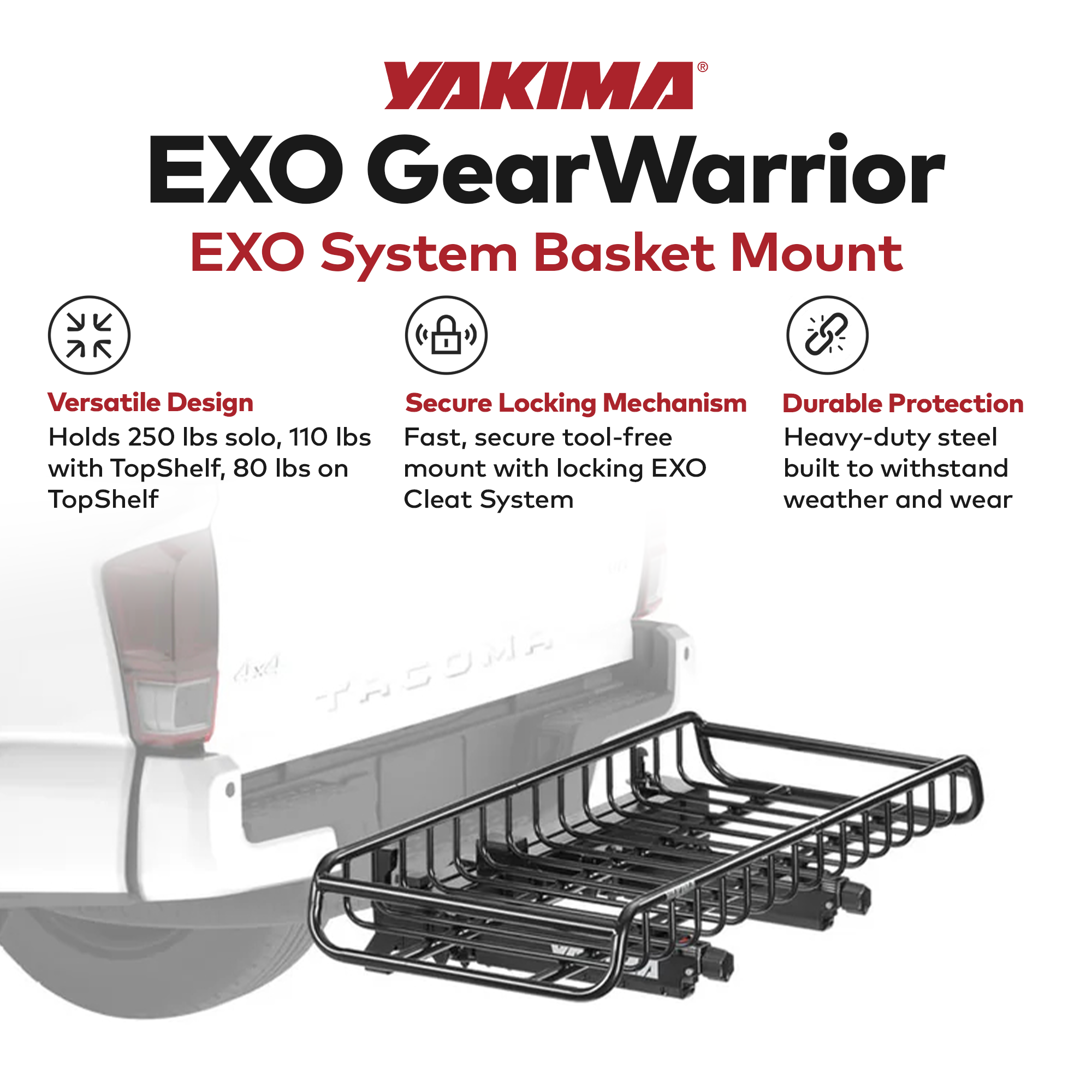 EXO GearWarrior Sturdy Heavy Duty Alloy Steel Cargo Basket Mount, (For Parts)