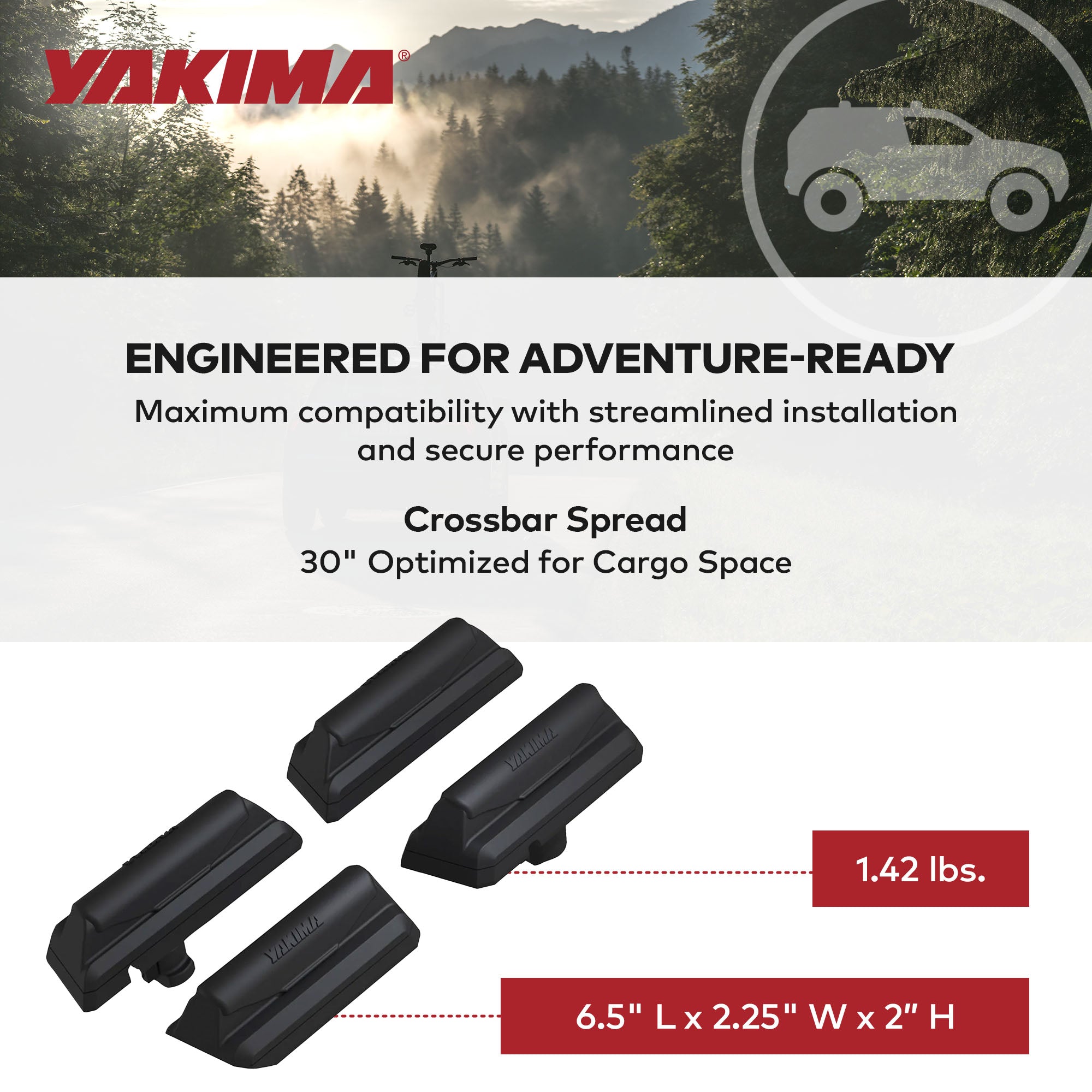 YAKIMA 27 Fixed Point Tower Installation for Flush Rail Rooftops (Open Box)