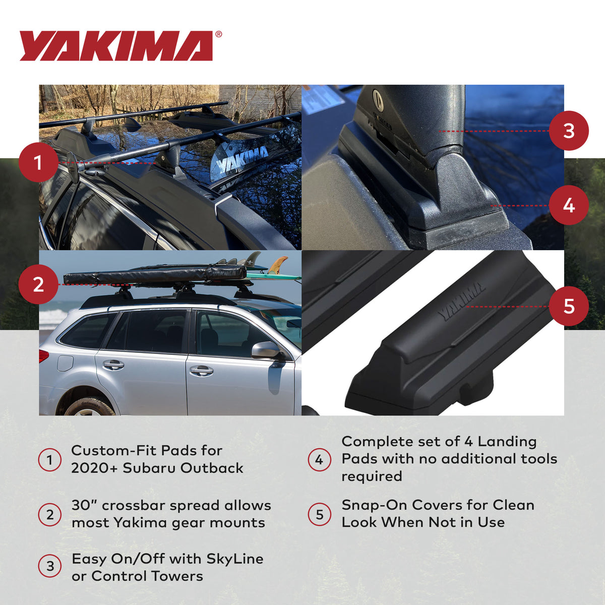 YAKIMA 27 Fixed Point Tower Installation for Flush Rail Rooftops (Open Box)