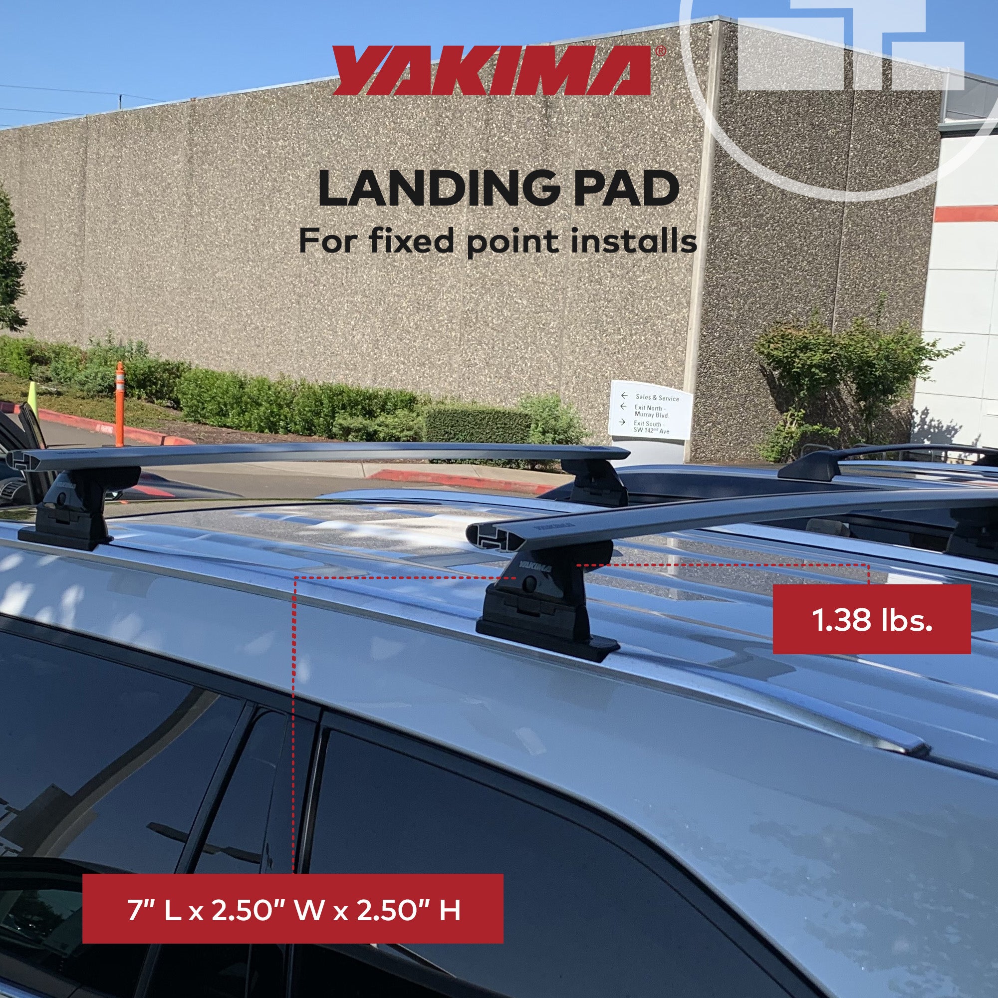 YAKIMA Landing Pad for SkyLine Towers and StreamLine Crossbars, Black, Set of 4 - VMInnovations