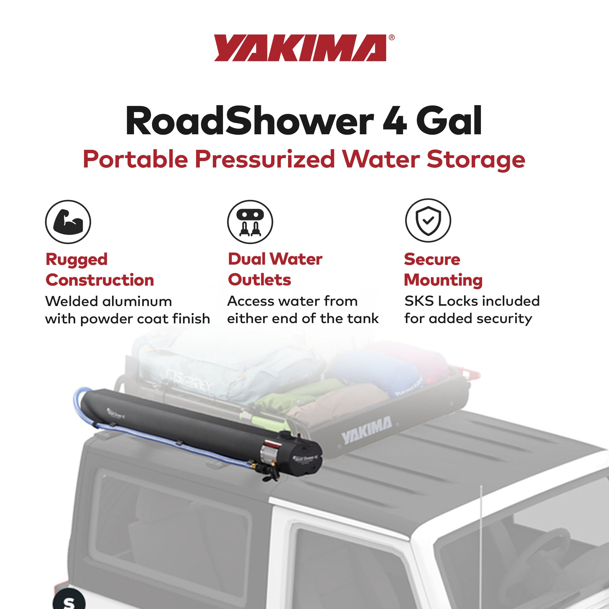 YAKIMA RoadShower 4 Gallon Portable Pressurized Water Storage, Black (Open Box)