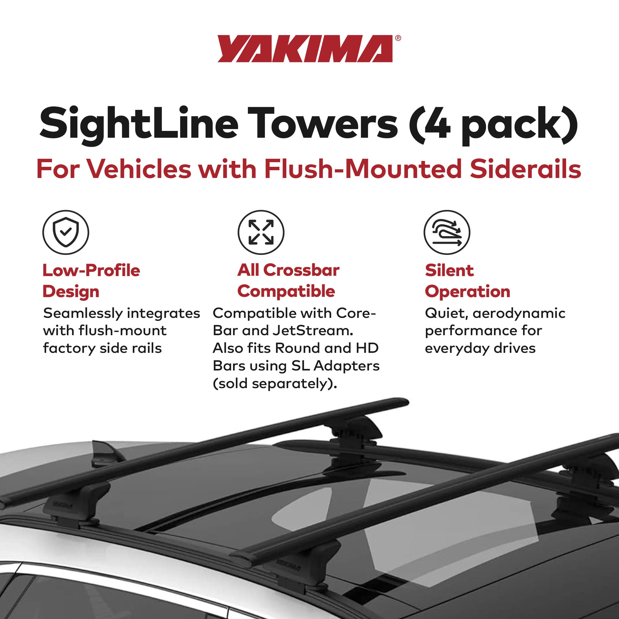 Yakima SightLine Roof Rack Tower For Vehicles w/ Flush-Mounted Side Rails (Used)