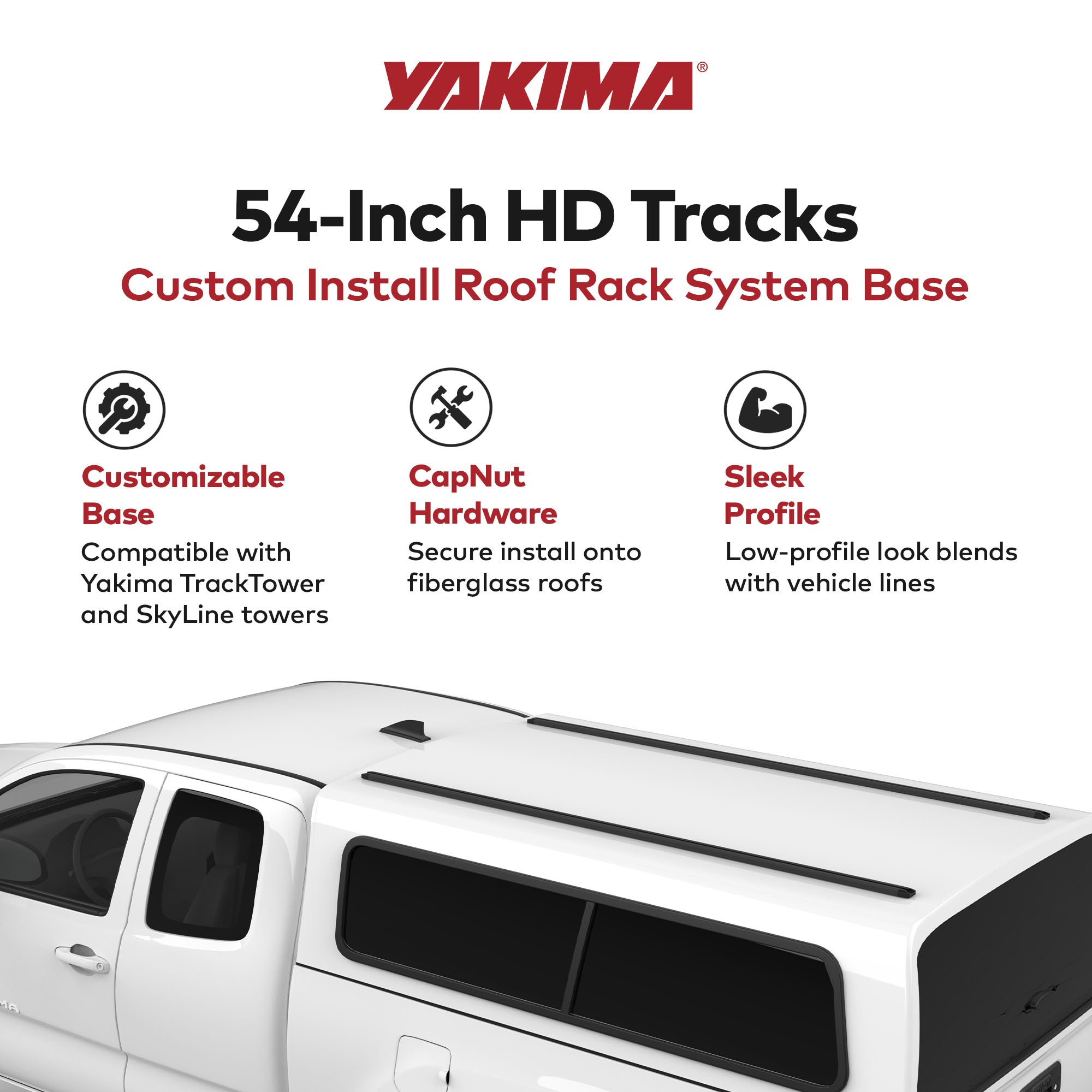 Yakima HD Track 54in Car Roof Top Rack Mounting System with CapNuts (For Parts) - VMInnovations