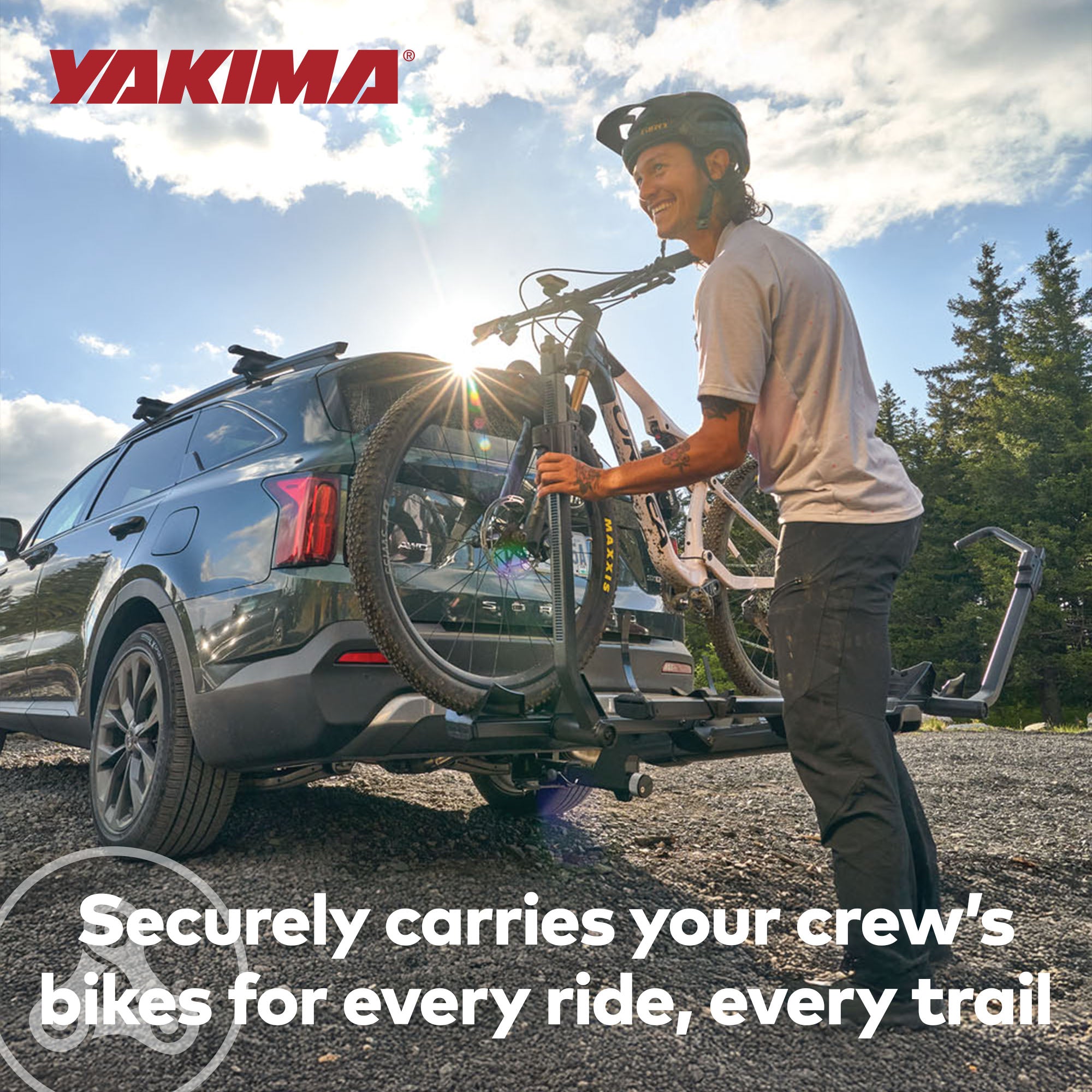 Yakima StageTwo Premium Bike Tray Hitch Bike Rack Compatible w/ 52" Wheelbases - VMInnovations