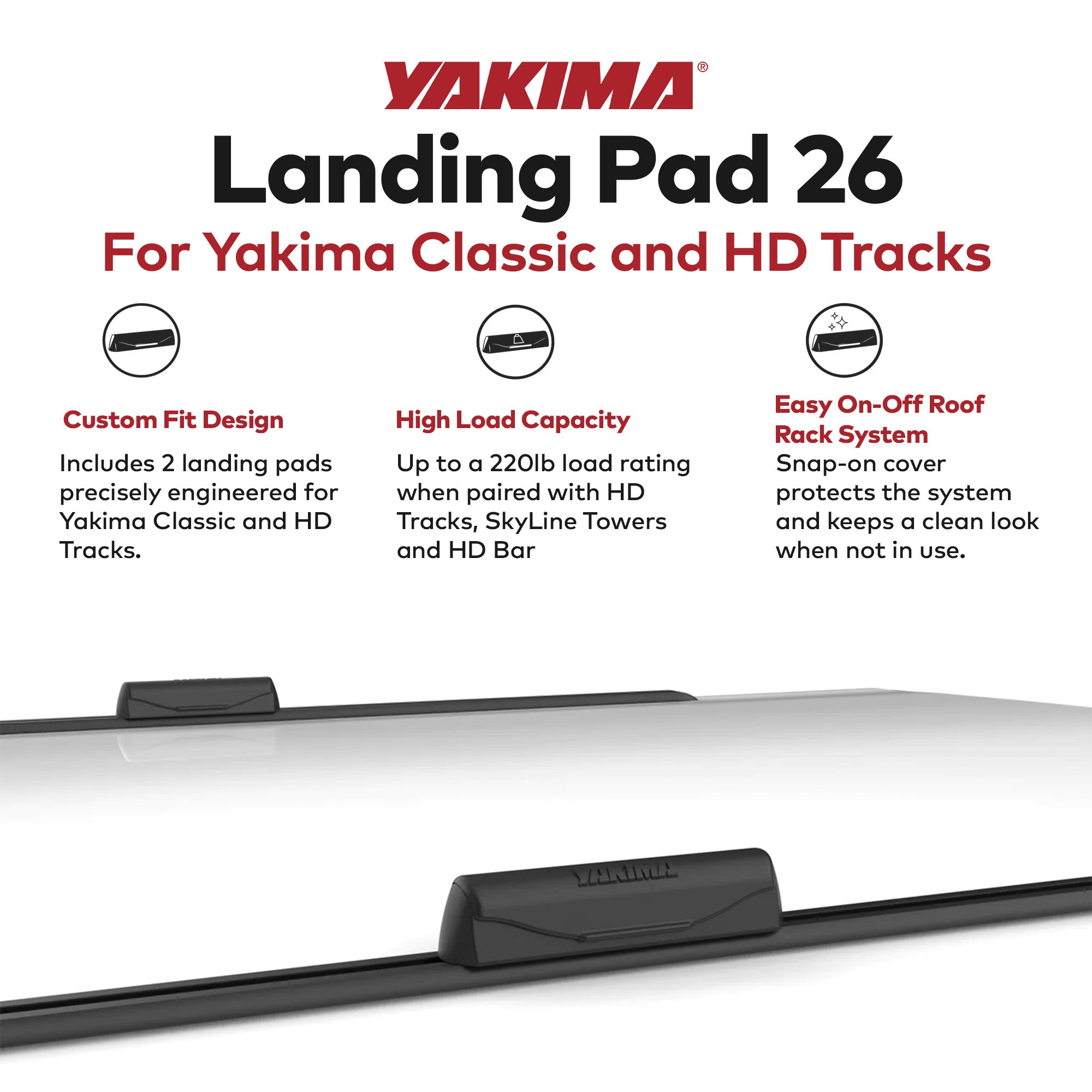 YAKIMA Landing Pad 26 220 Pound Capacity Fixed Point Tower Installation, Black - VMInnovations