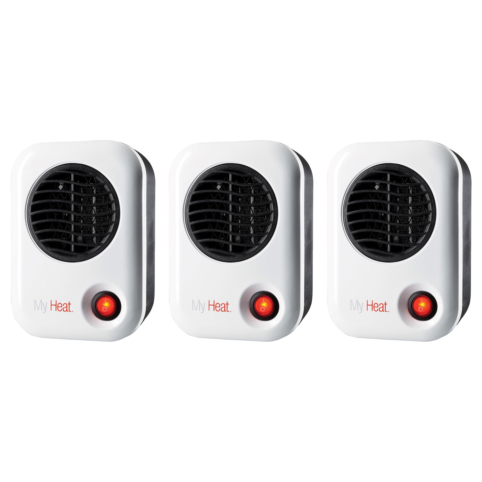 Lasko 101 MyHeat 200W Portable Electric Ceramic Space Heater, White (3 Pack)