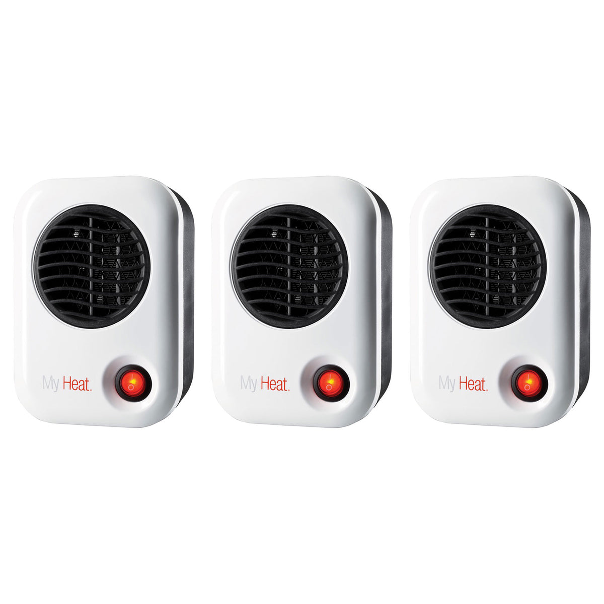 Lasko 101 MyHeat 200W Portable Electric Ceramic Space Heater, White (3 Pack)