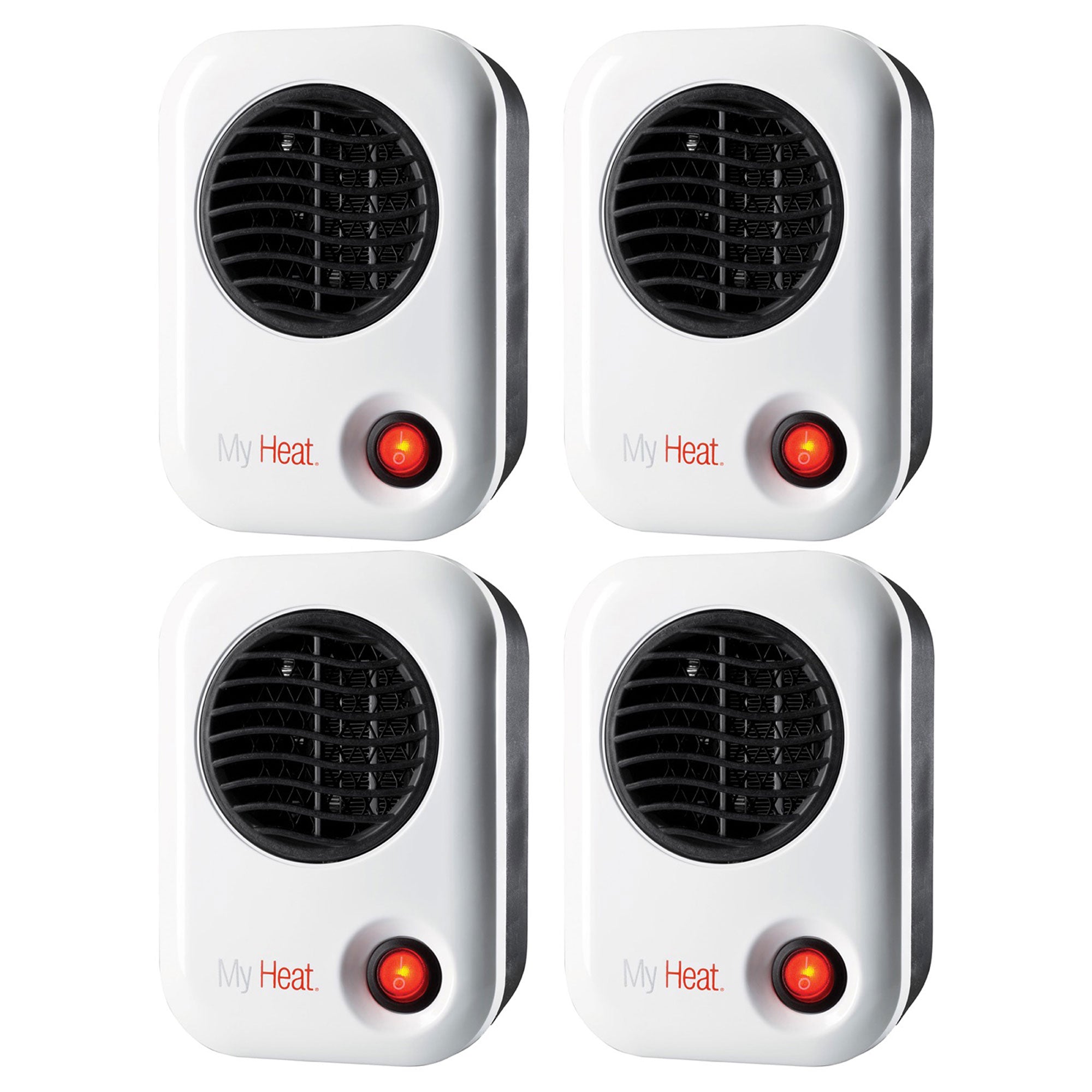 Lasko 101 MyHeat 200W Portable Electric Ceramic Space Heater, White (4 Pack)