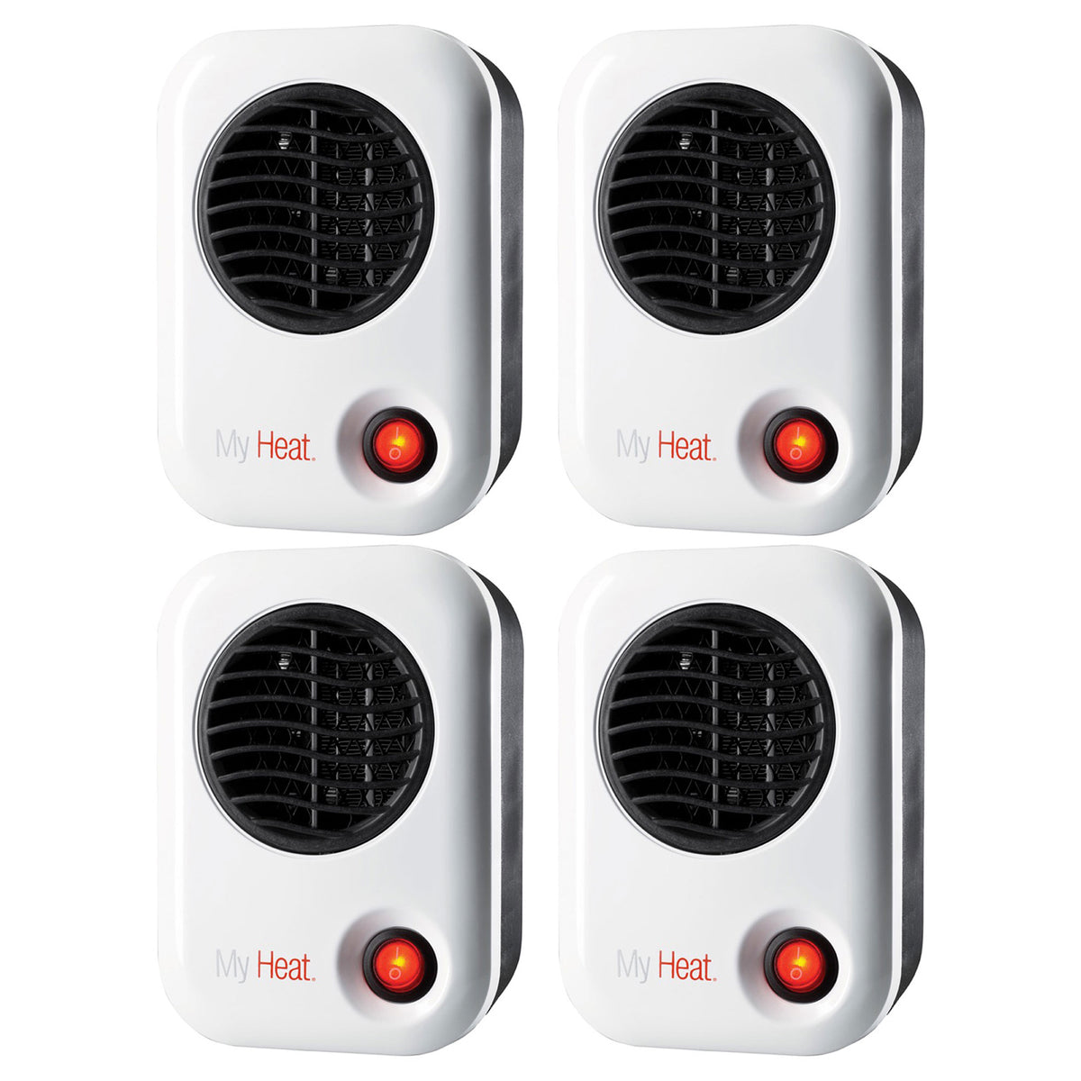 Lasko 101 MyHeat 200W Portable Electric Ceramic Space Heater, White (4 Pack)