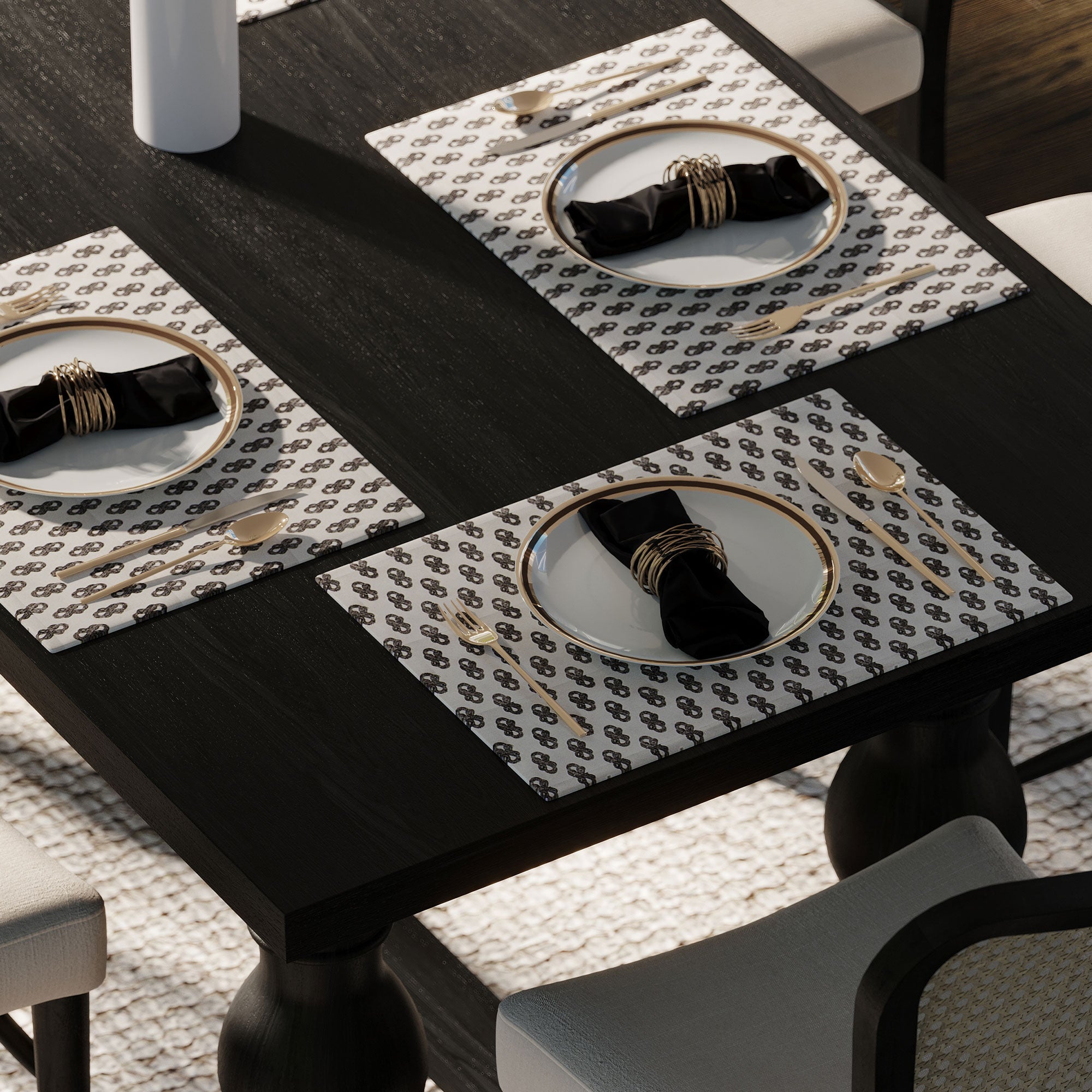 Maven Lane Leon Traditional Wooden Dining Table in Antiqued Black Finish - VMInnovations