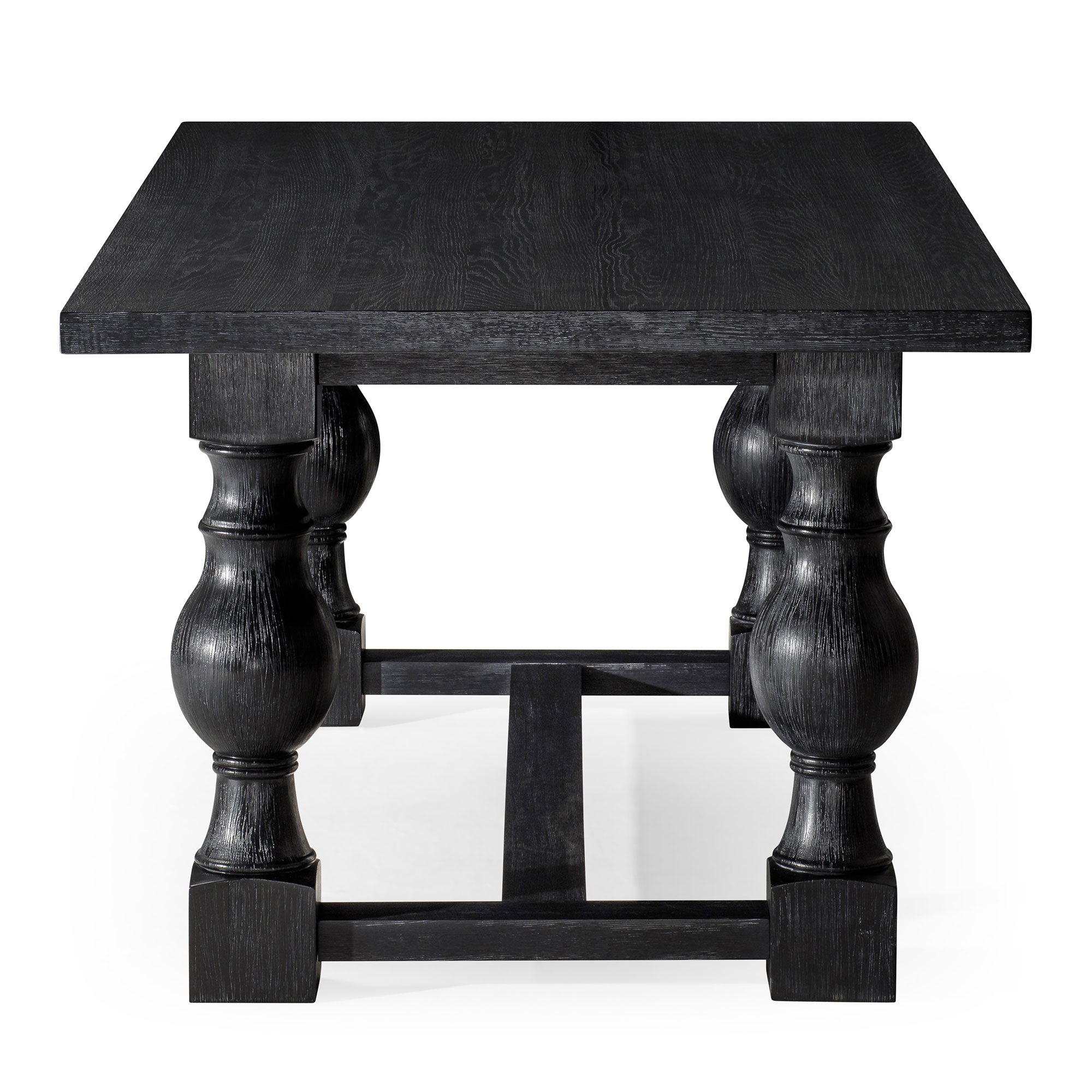 Maven Lane Leon Traditional Wooden Dining Table in Antiqued Black Finish - VMInnovations