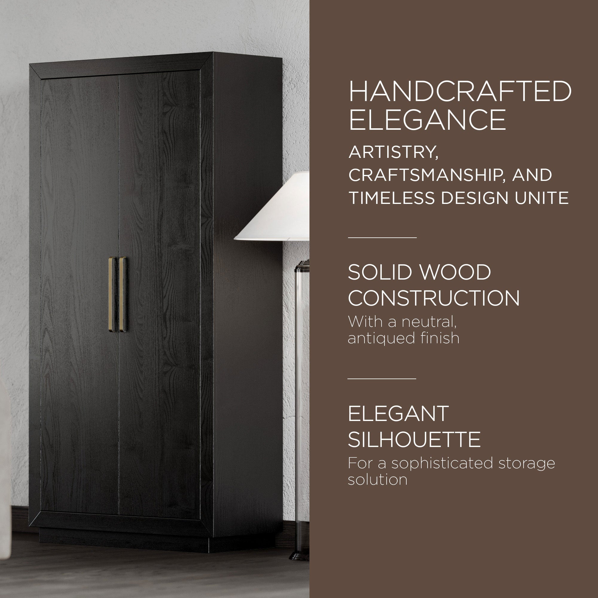 Maven Lane Uma Contemporary Wooden Cabinet in Refined Black Finish - VMInnovations