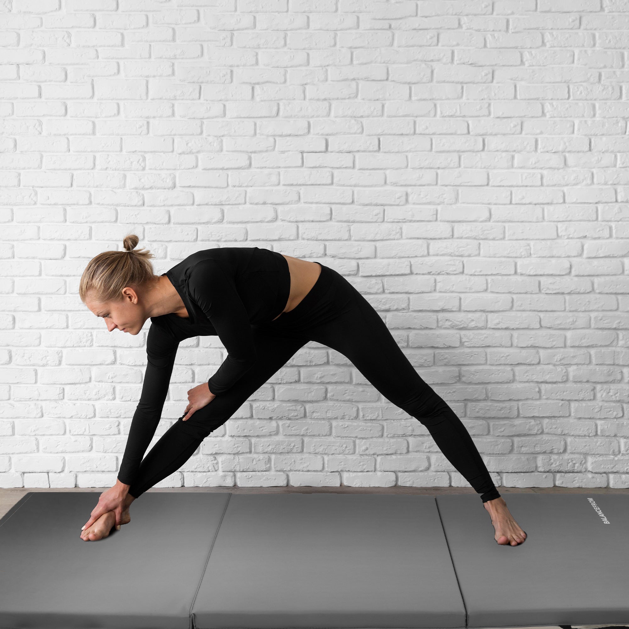BalanceFrom GoGym 6 'x 2' x 1.5" Folding 3 Panel Exercise Gym Mat,Gray(Open Box) - VMInnovations