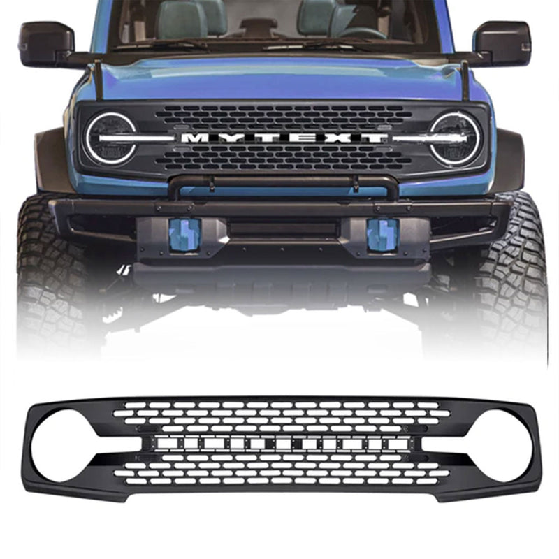 AMERICAN MODIFIED Front Grille for 21-24 Ford Bronco 2 & 4 Door w/o Front Camera