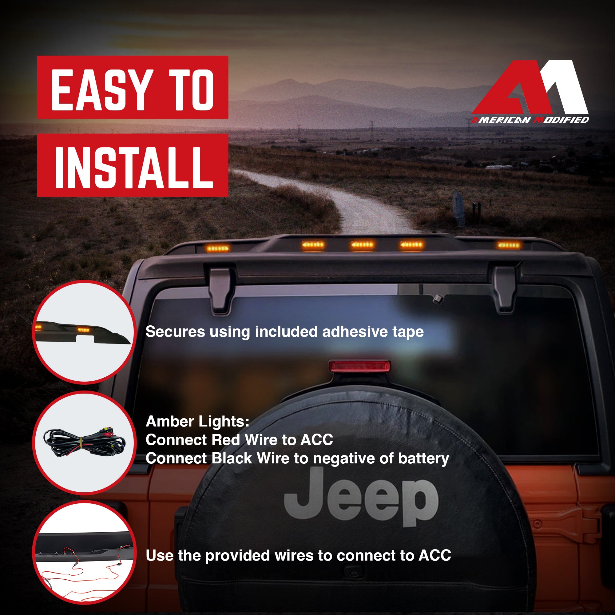 AMERICAN MODIFIED Rear Roof Spoiler for 2018-2024 Jeep Wrangler JL Model Only - VMInnovations