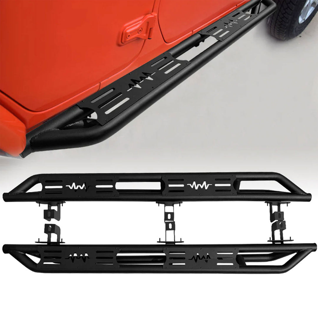 AMERICAN MODIFIED Side Step Bars Lightning Style for 18 to 23 Jeep Wrangler JL - VMInnovations