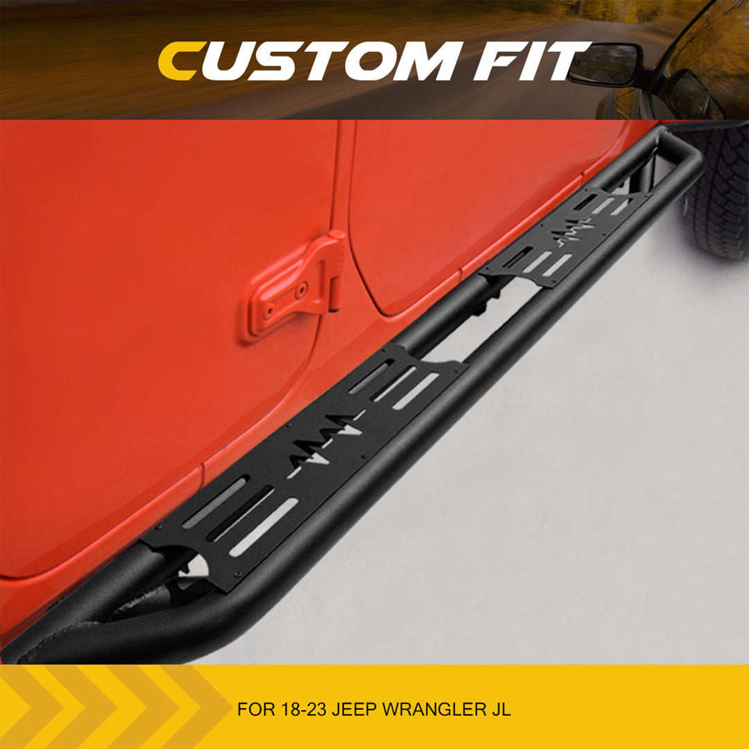 AMERICAN MODIFIED Side Step Bars Lightning Style for 18 to 23 Jeep Wrangler JL - VMInnovations