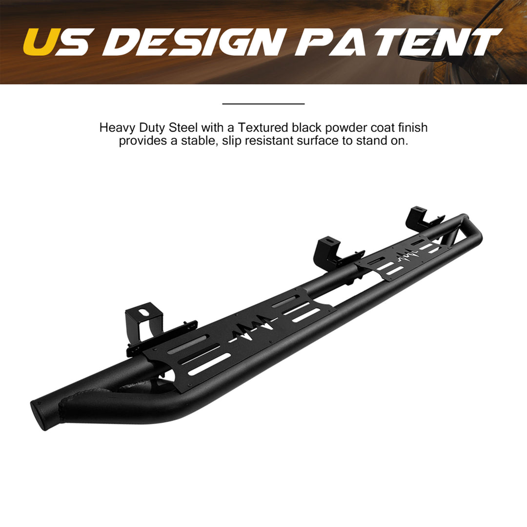 AMERICAN MODIFIED Side Step Bars Lightning Style for 18 to 23 Jeep Wrangler JL - VMInnovations