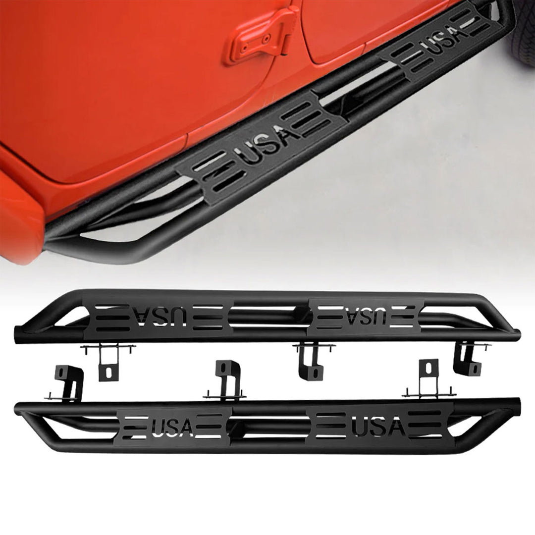 AMERICAN MODIFIED USA Style Side Step Bars for 2018 to 2023 Jeep Wrangler JL - VMInnovations