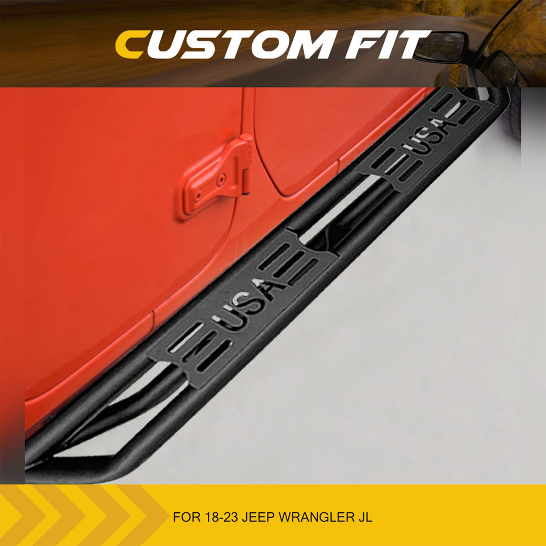 AMERICAN MODIFIED USA Style Side Step Bars for 2018 to 2023 Jeep Wrangler JL - VMInnovations