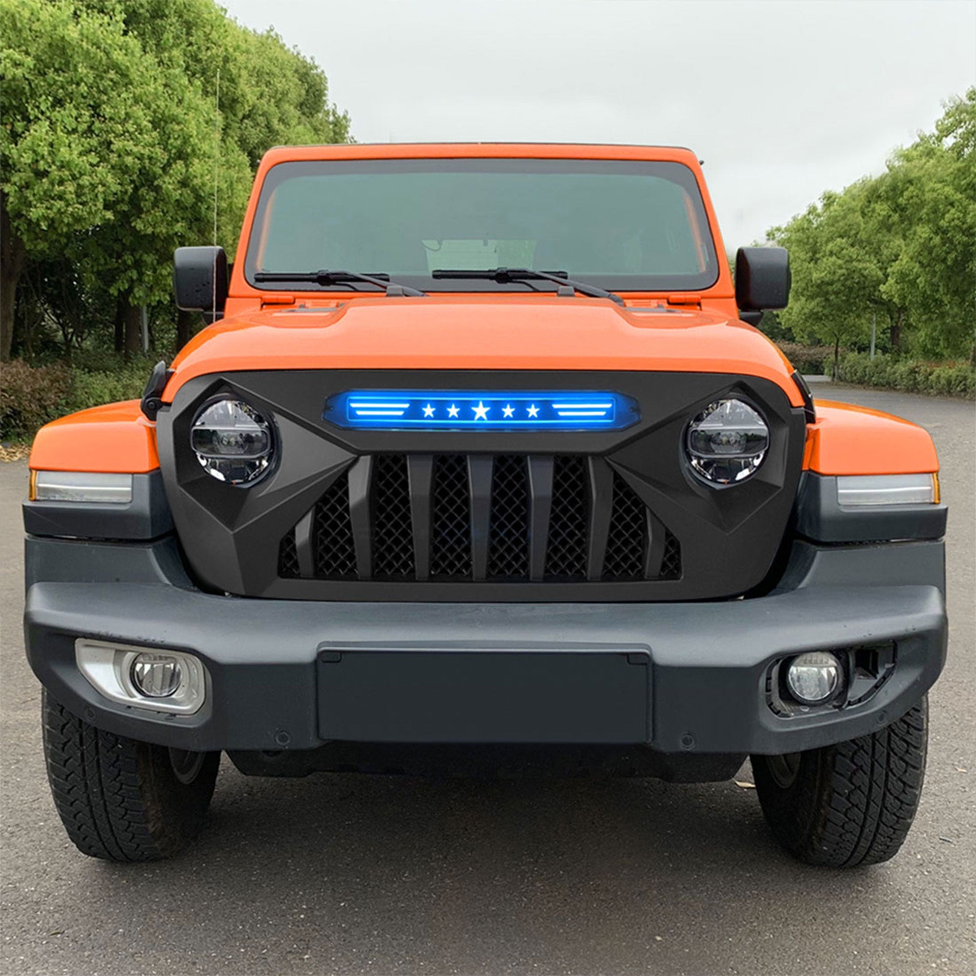 AMERICAN MODIFIED Grille w/Lights for 18-21 Jeep Wrangler/Gladiator (Open Box) - VMInnovations