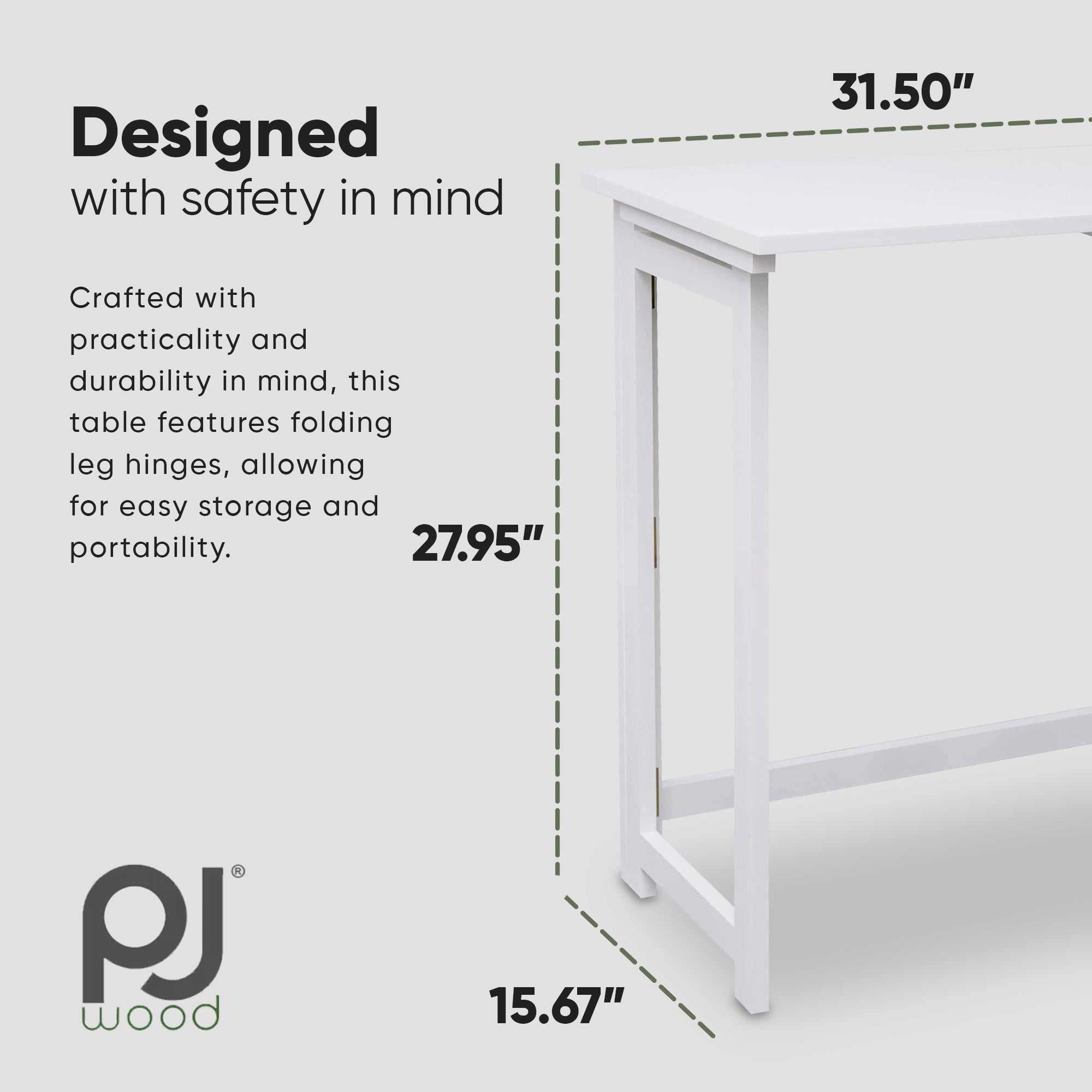PJ Wood Children's Folding Desk with Leg Hinges (Open Box) - VMInnovations