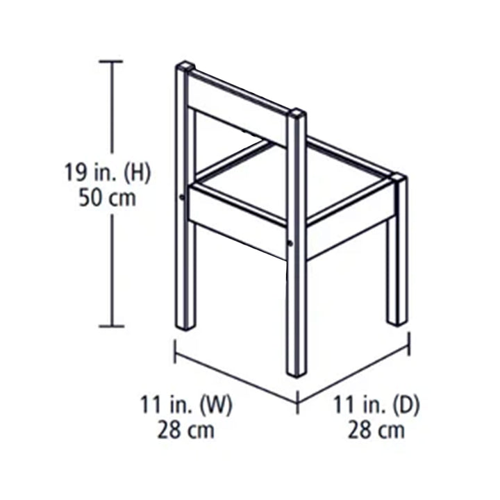 PJ Wood Kids Chair with Top Rail Back Support for Ages 1-5 Years Old (Set of 2) - VMInnovations