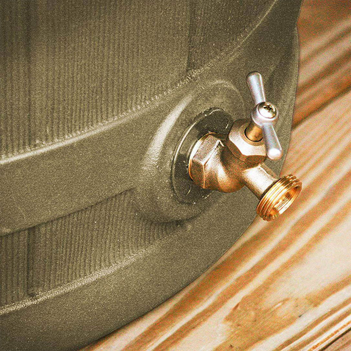 Good Ideas Rain Wizard 50 Gallon Plastic Barrel Water Collector, Khaki (3 Pack) - VMInnovations