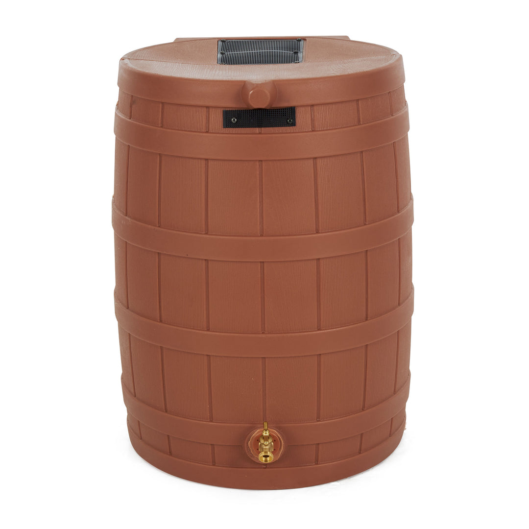 Good Ideas Rain Wizard Storage 50 Gallon Rain Barrel, Terra Cotta, (2 Pack) - VMInnovations