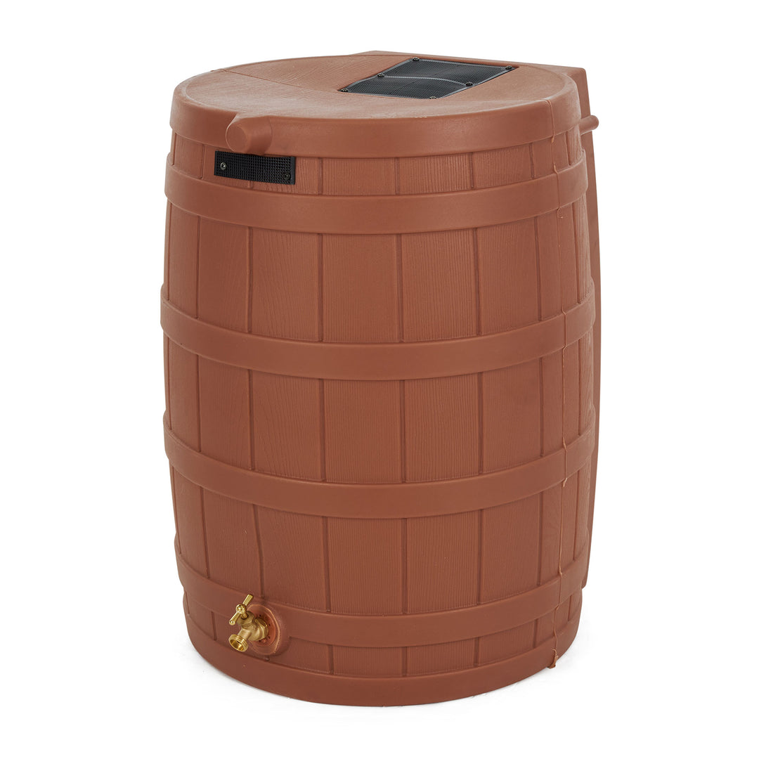 Good Ideas Rain Wizard Storage 50 Gallon Rain Barrel, Terra Cotta, (3 Pack) - VMInnovations