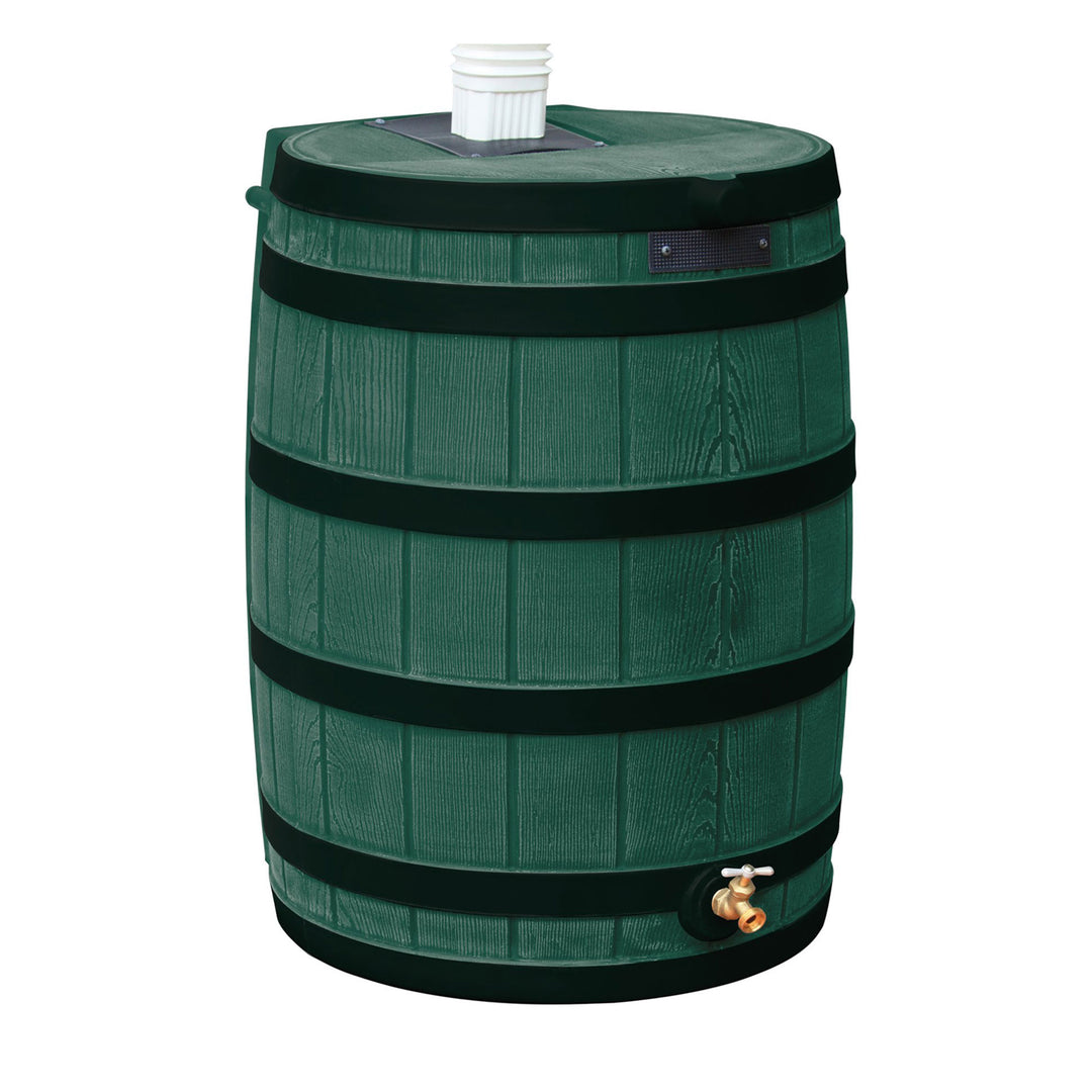 Good Ideas Rain Wizard Wood Rain Barrel with Darkened Ribs, Green, (2 Pack) - VMInnovations