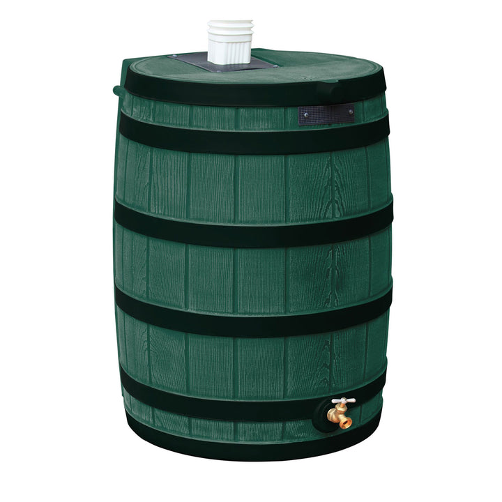 Good Ideas Rain Wizard Wood Rain Barrel with Darkened Ribs, Green, (2 Pack) - VMInnovations