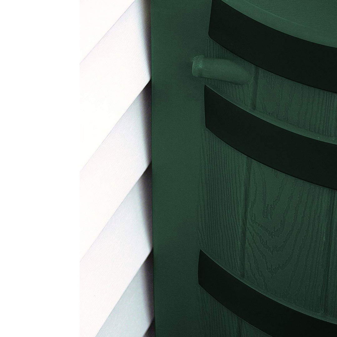 Good Ideas Rain Wizard Wood Rain Barrel with Darkened Ribs, Green, (2 Pack) - VMInnovations