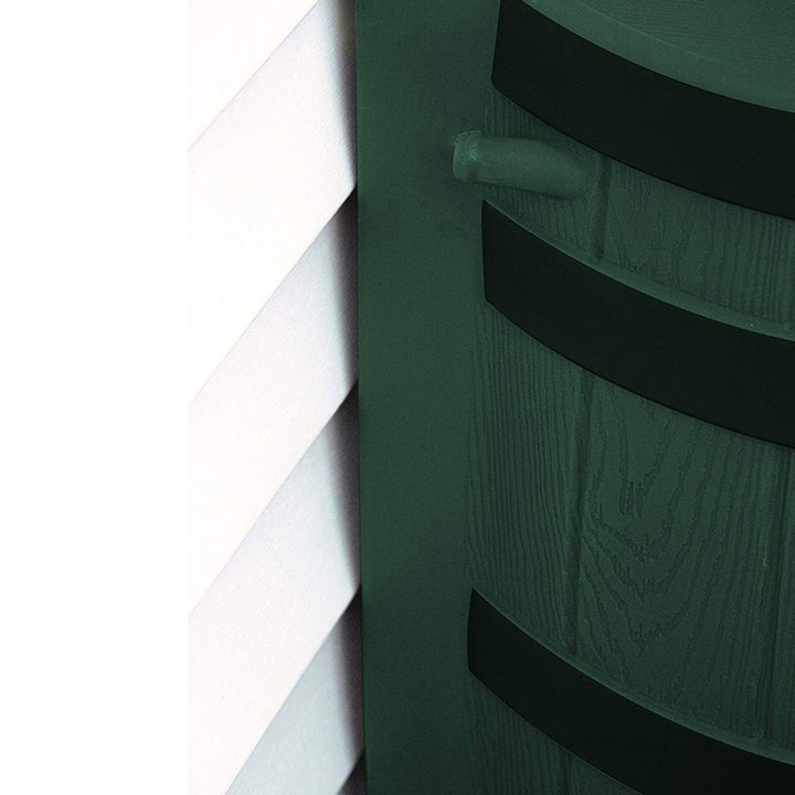 Good Ideas Rain Wizard Wood Rain Barrel with Darkened Ribs, Green, (2 Pack) - VMInnovations