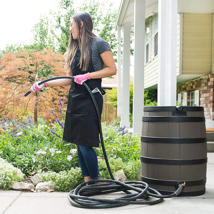 Good Ideas Rain Wizard Wood Rain Water Barrel with Darkened Ribs, Oak, (2 Pack) - VMInnovations