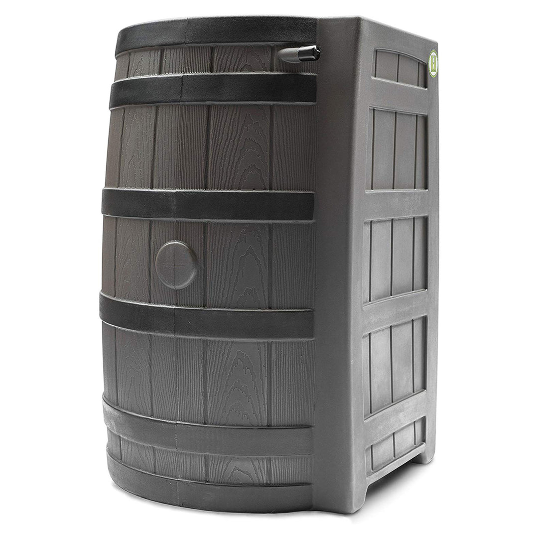 Good Ideas Rain Wizard Wood Rain Water Barrel with Darkened Ribs, Oak, (4 Pack) - VMInnovations
