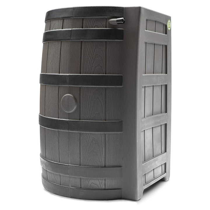 Good Ideas Rain Wizard Wood Rain Water Barrel with Darkened Ribs, Oak, (4 Pack) - VMInnovations
