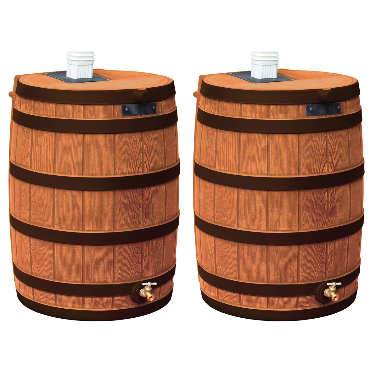 Good Ideas Rain Wizard Rain Barrel with Darkened Ribs, Terra Cotta, (2 Pack)