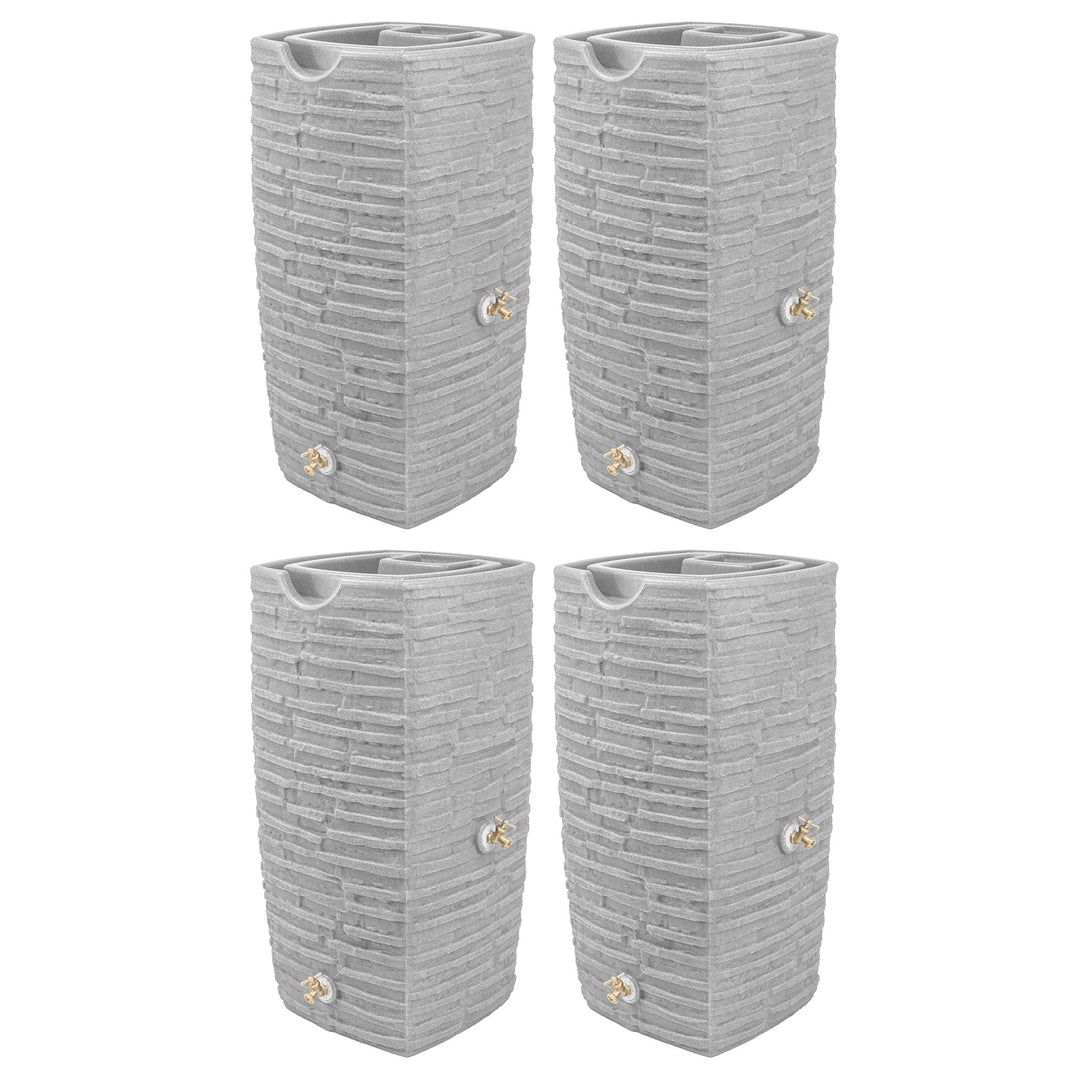 Good Ideas Impressions Riverwalk 50 Gallon Rain Saver, Light Granite (4 Pack) - VMInnovations