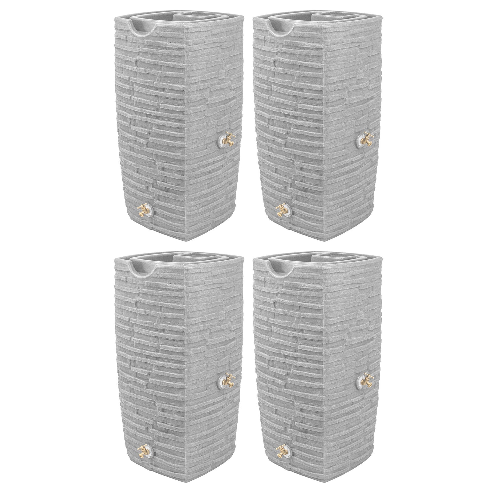 Good Ideas Impressions Riverwalk 50 Gallon Rain Saver, Light Granite (4 Pack) - VMInnovations