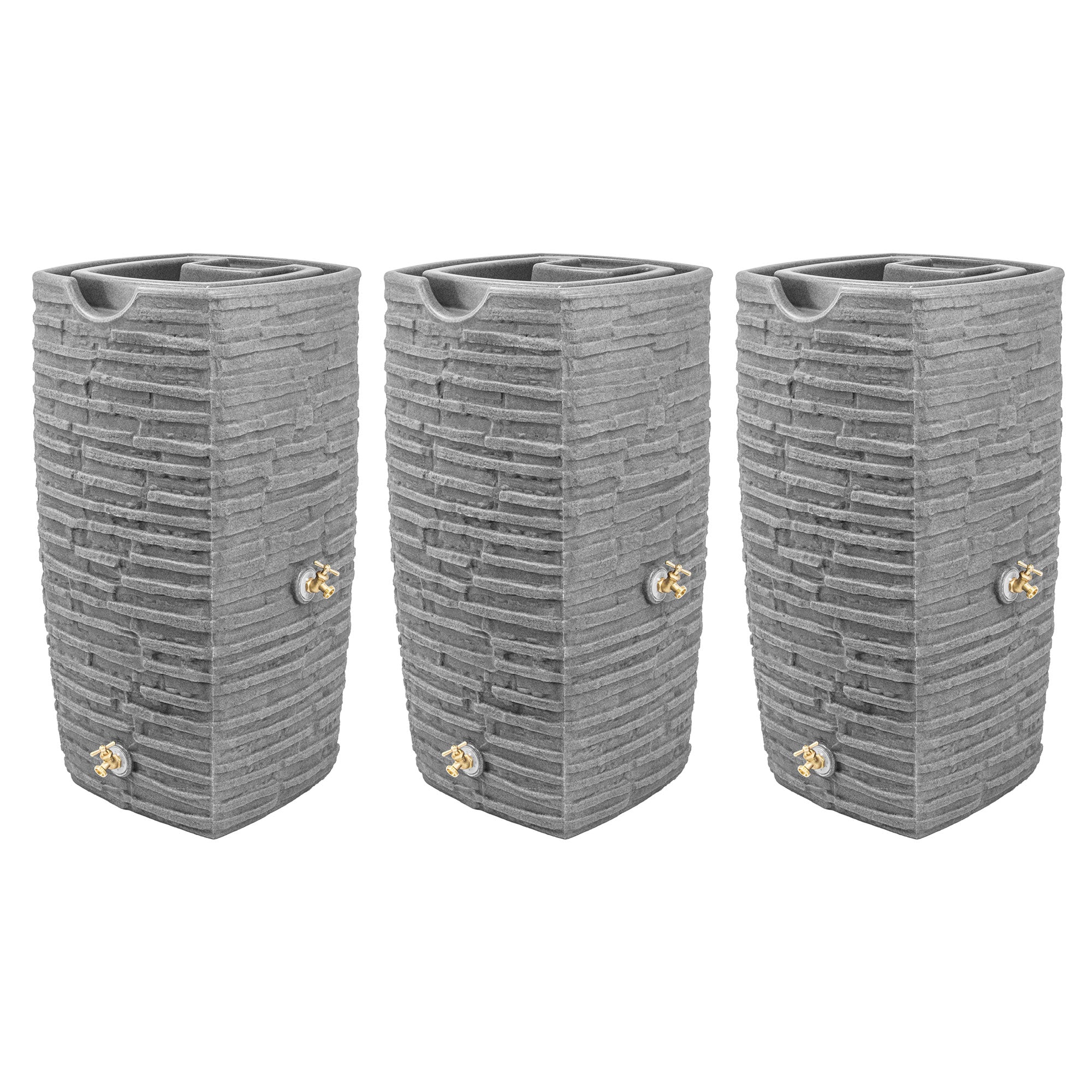Good Ideas Impressions Riverwalk 50 Gallon Rain Saver, Dark Granite (3 Pack) - VMInnovations