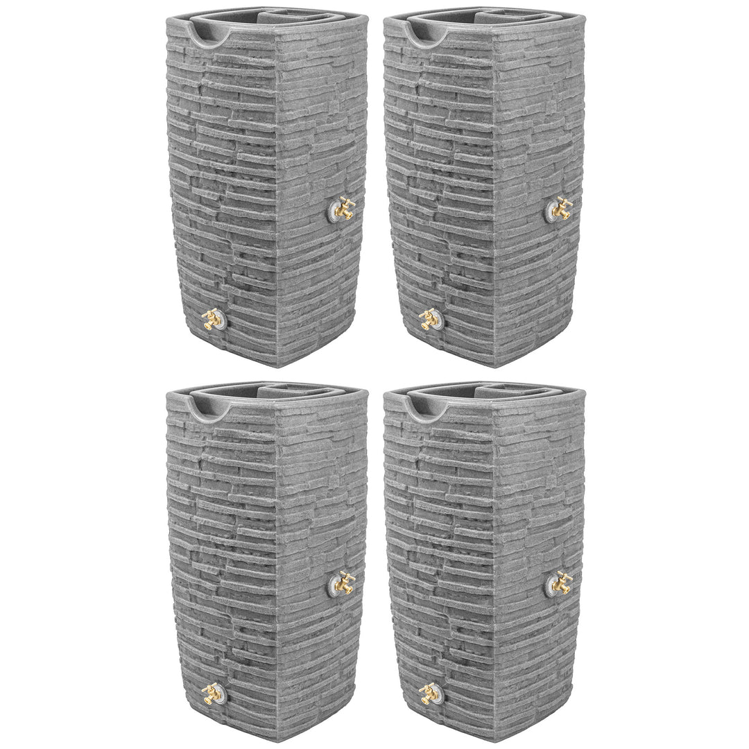 Good Ideas Impressions Riverwalk 50 Gallon Rain Saver, Dark Granite (4 Pack) - VMInnovations